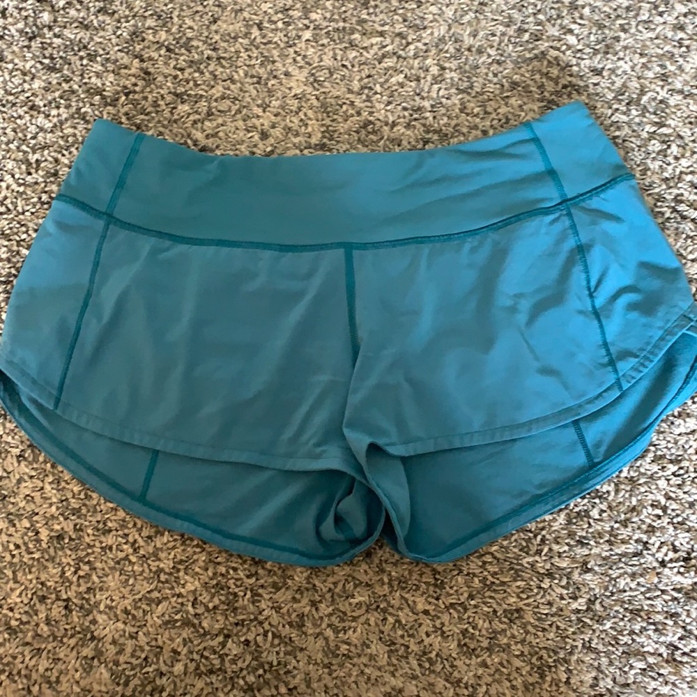 Lululemon speed up shorts. Size 6. Dark teal.